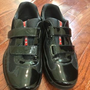Men’s Prada American Cup Sneakers- Black Patent